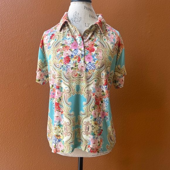 Johnny Was “Rivoray” Short Sleeve Floral Print Tee Small New Without Tags! - Picture 7 of 13